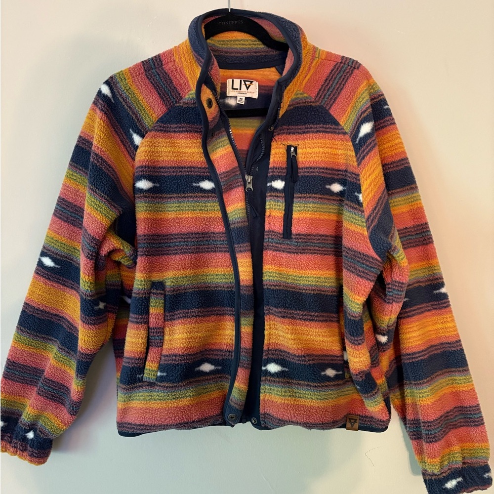 Colorful Striped Fleece Jacket